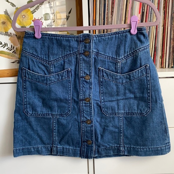 Free People Jean Skirt - Picture 1 of 4